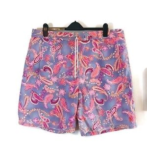 Ralph Lauren Polo Pink Purple Paisley Print Swim Trunks Swimsuit Man’s size xxl